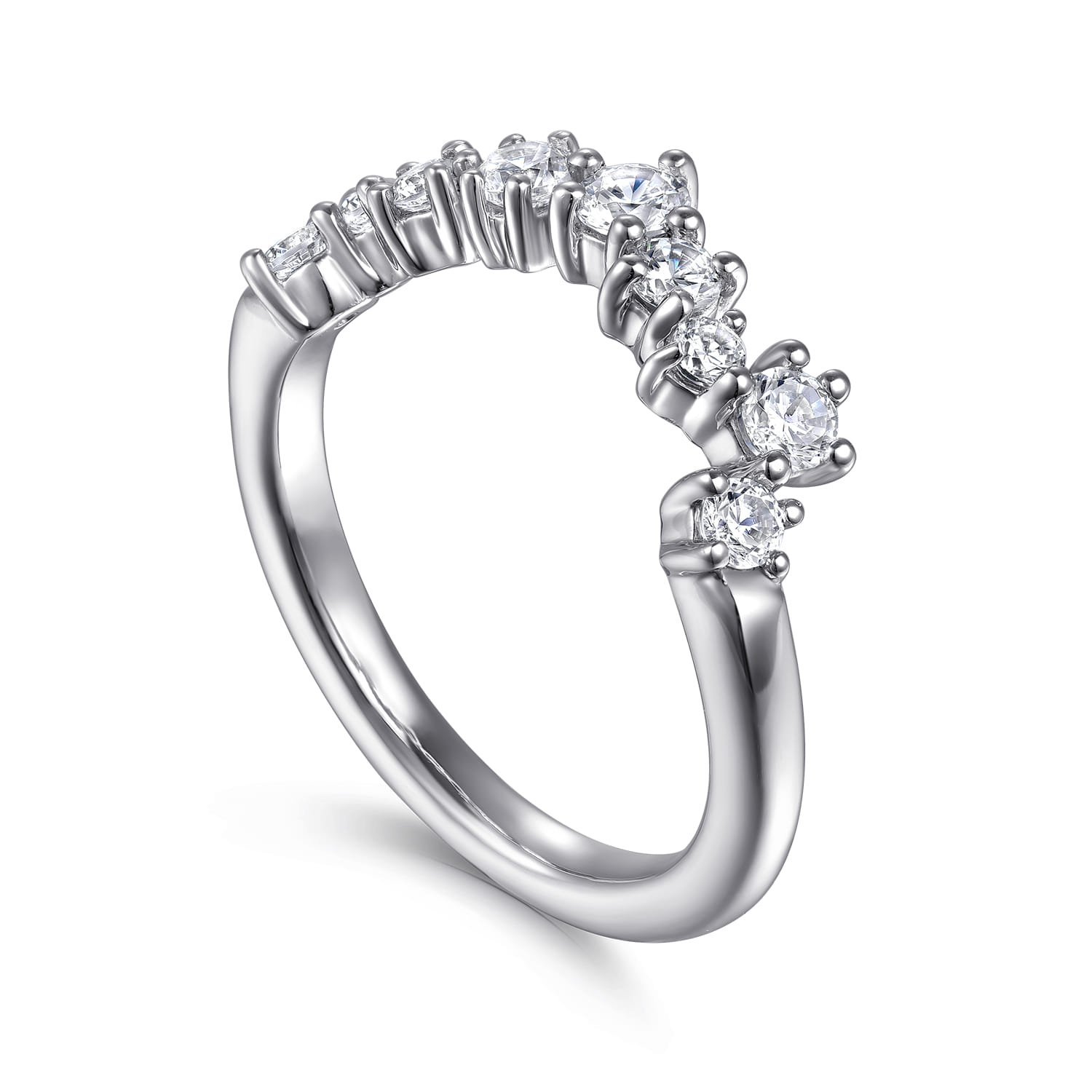 14K White Gold Diamond Wedding Band - 0.55 ct - Shot 3