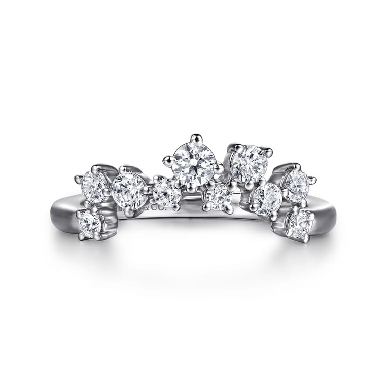 14K White Gold Diamond Wedding Band - 0.5 ct - Shot 1