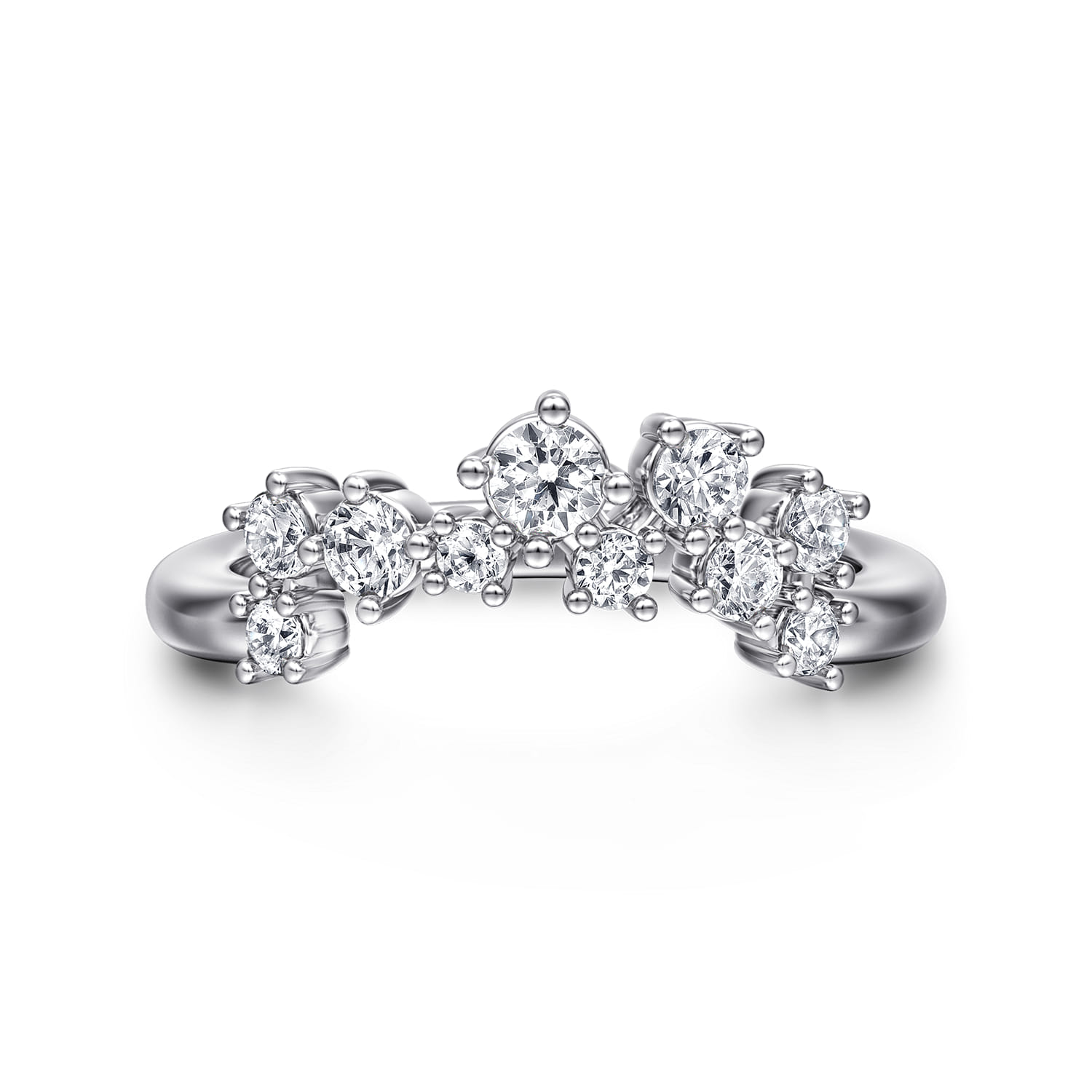 14K White Gold Diamond Wedding Band - 0.5 ct - Shot 1