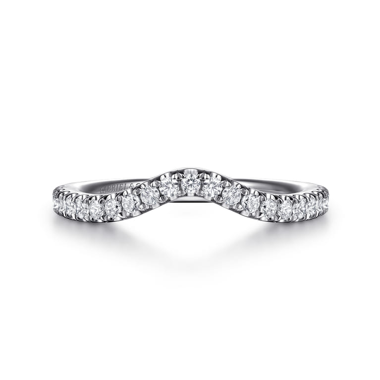 14K White Gold Diamond Wedding Band - 0.3 ct - Shot 1