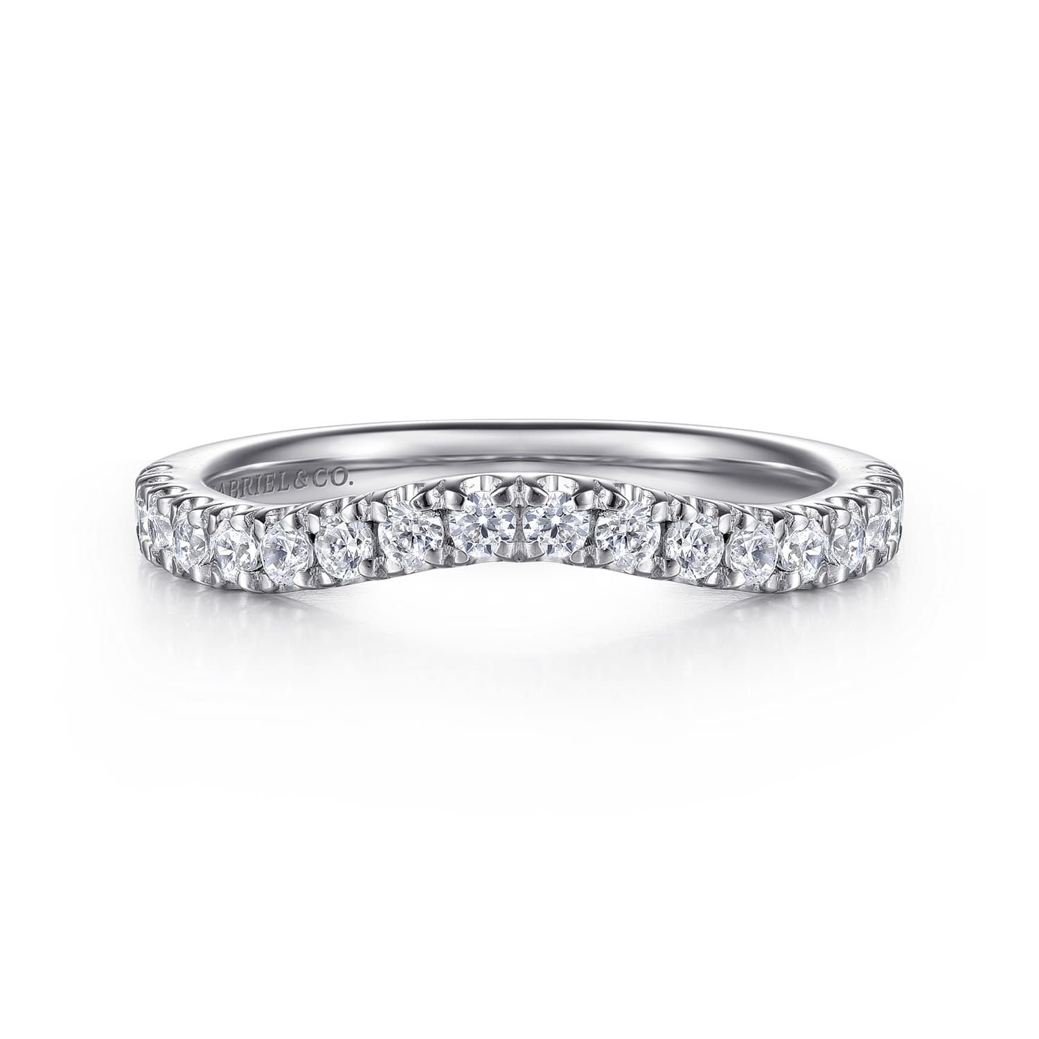 14K White Gold Diamond Wedding Band - 0.45 ct - Shot 1