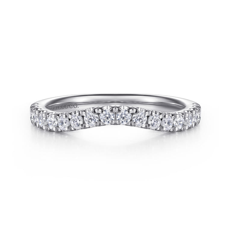 14K White Gold Diamond Wedding Band - 0.45 ct - Shot 1