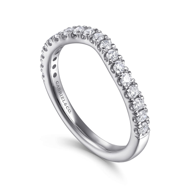 14K White Gold Diamond Wedding Band - 0.45 ct - Shot 3