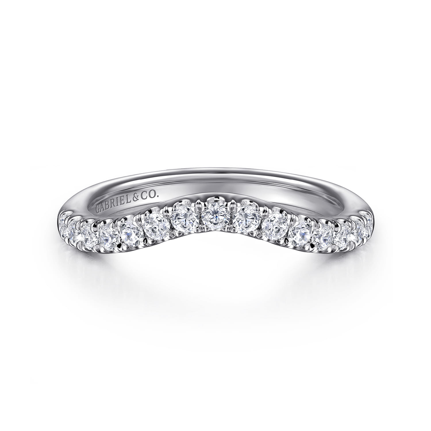 14K White Gold Diamond Wedding Band - 0.4 ct - Shot 1