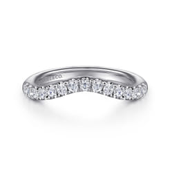 14K White Gold Diamond Wedding Band