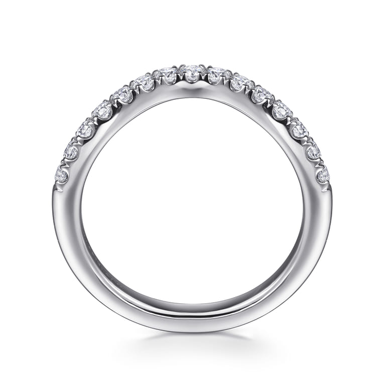 14K White Gold Diamond Wedding Band - 0.4 ct - Shot 2