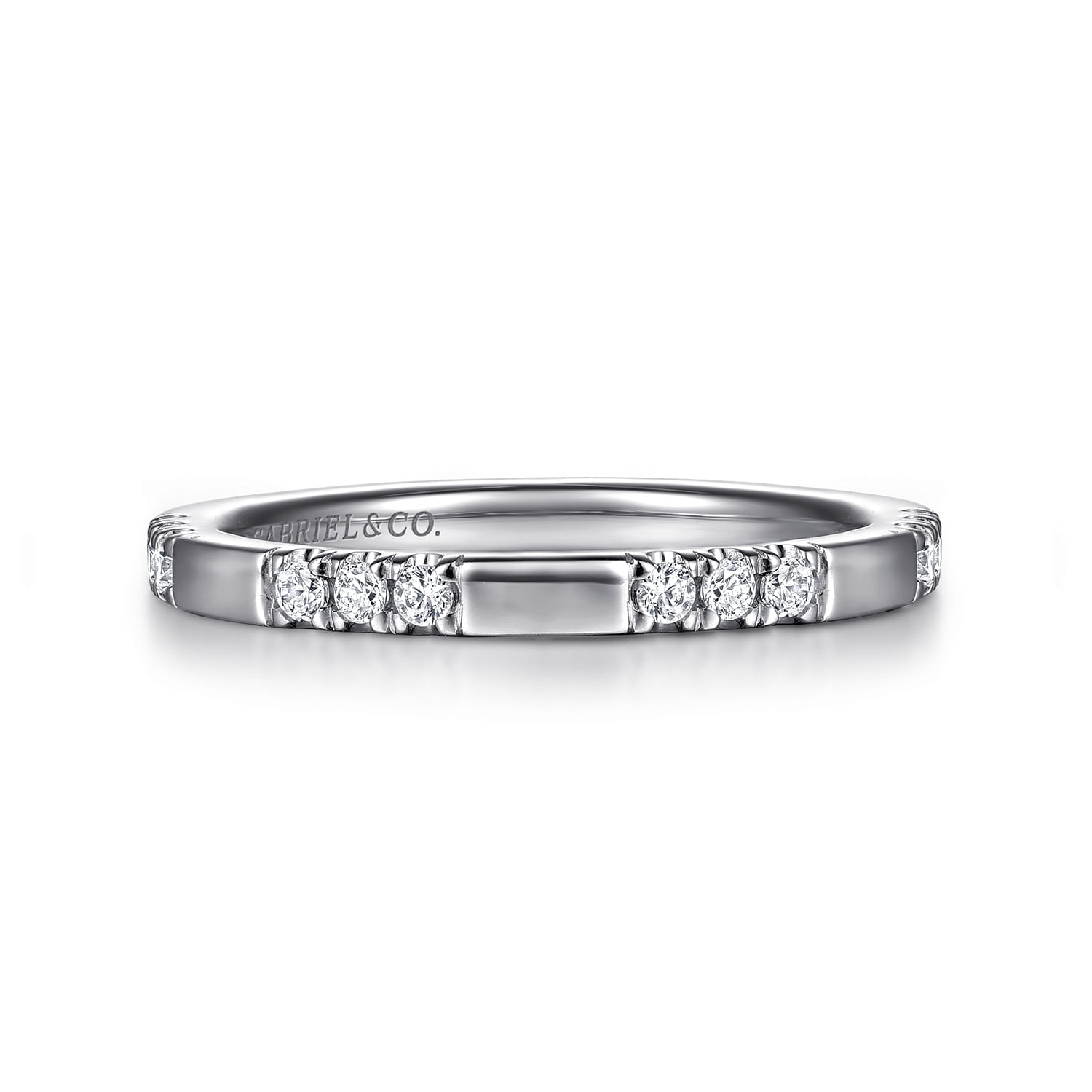 14K White Gold Diamond Wedding Band - 0.18 ct - Shot 1