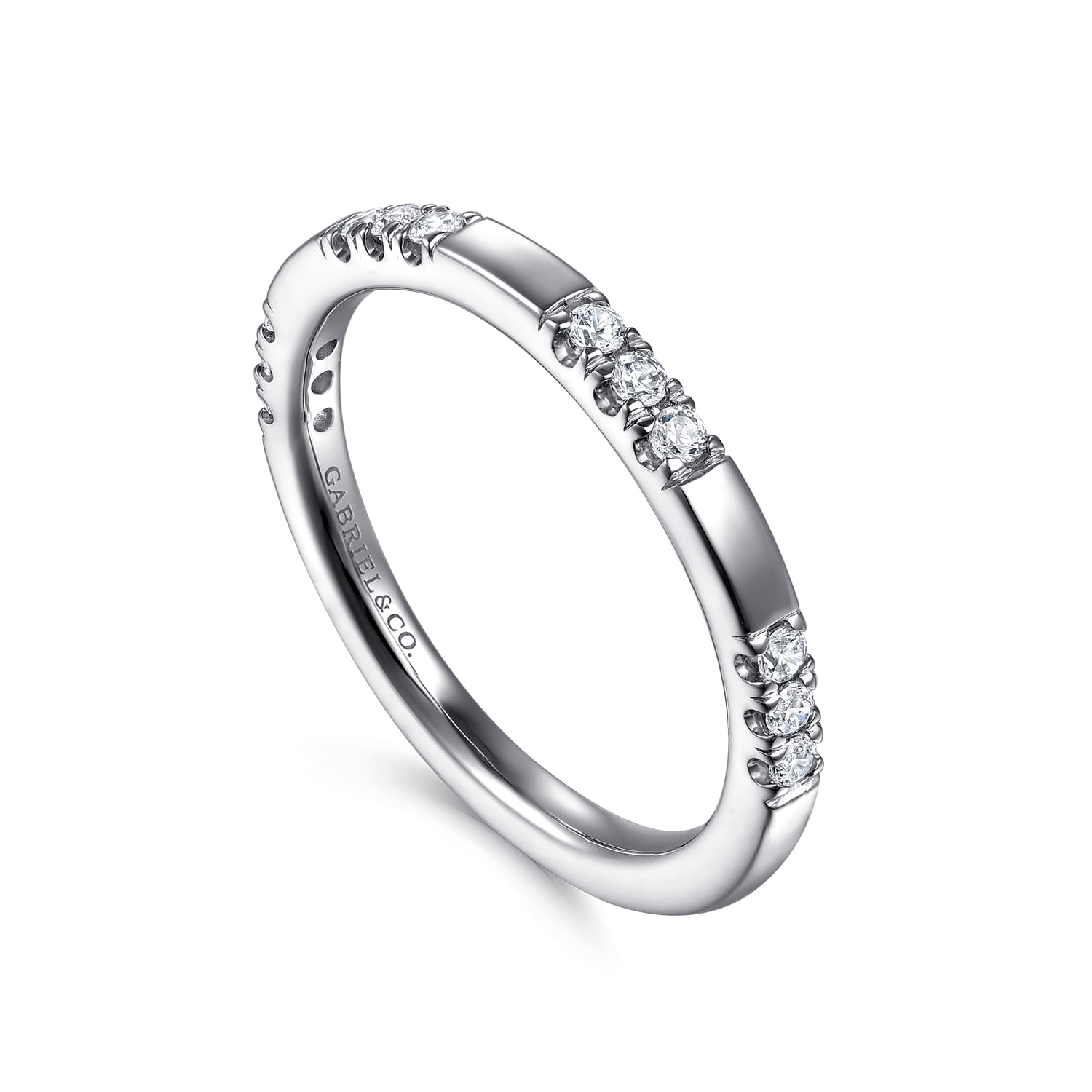 14K White Gold Diamond Wedding Band - 0.18 ct - Shot 3