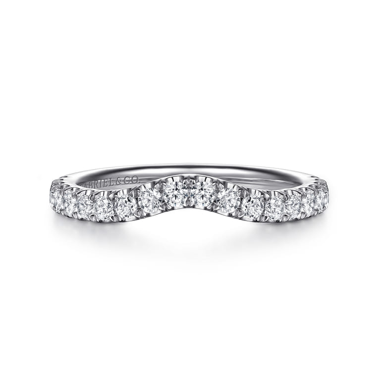 14K White Gold Diamond Wedding Band - 0.5 ct - Shot 1