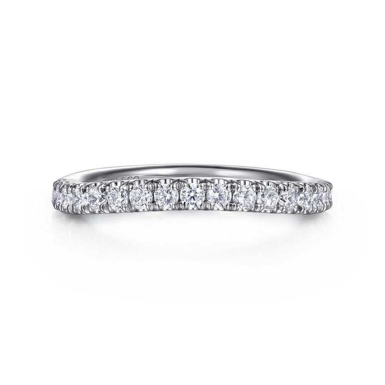14K White Gold Diamond Wedding Band - 0.4 ct - Shot 1