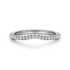 14K White Gold Diamond Wedding Band