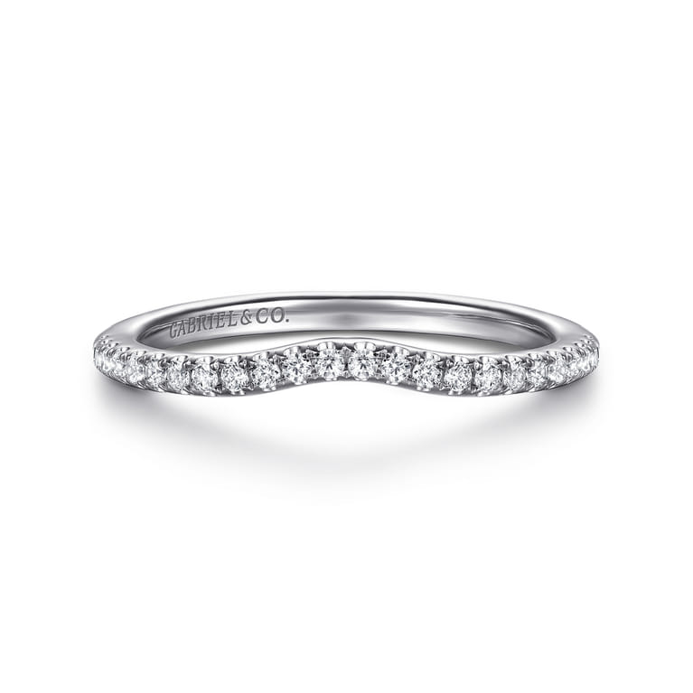 14K White Gold Diamond Wedding Band - 0.18 ct - Shot 1