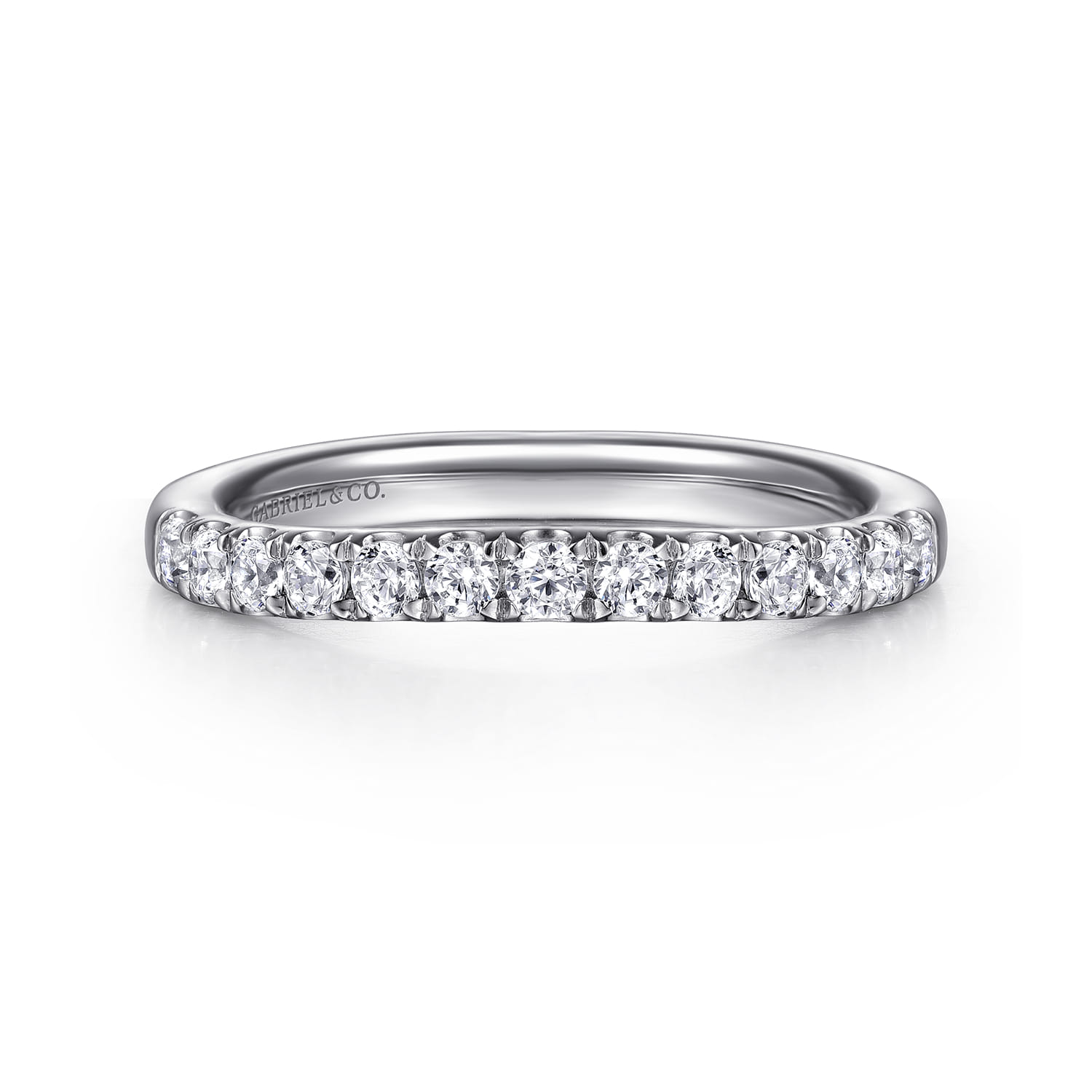 14K White Gold Diamond Wedding Band - 0.4 ct - Shot 1
