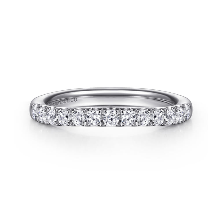 14K White Gold Diamond Wedding Band - 0.4 ct - Shot 1