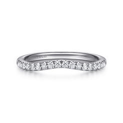14K White Gold Diamond Wedding Band