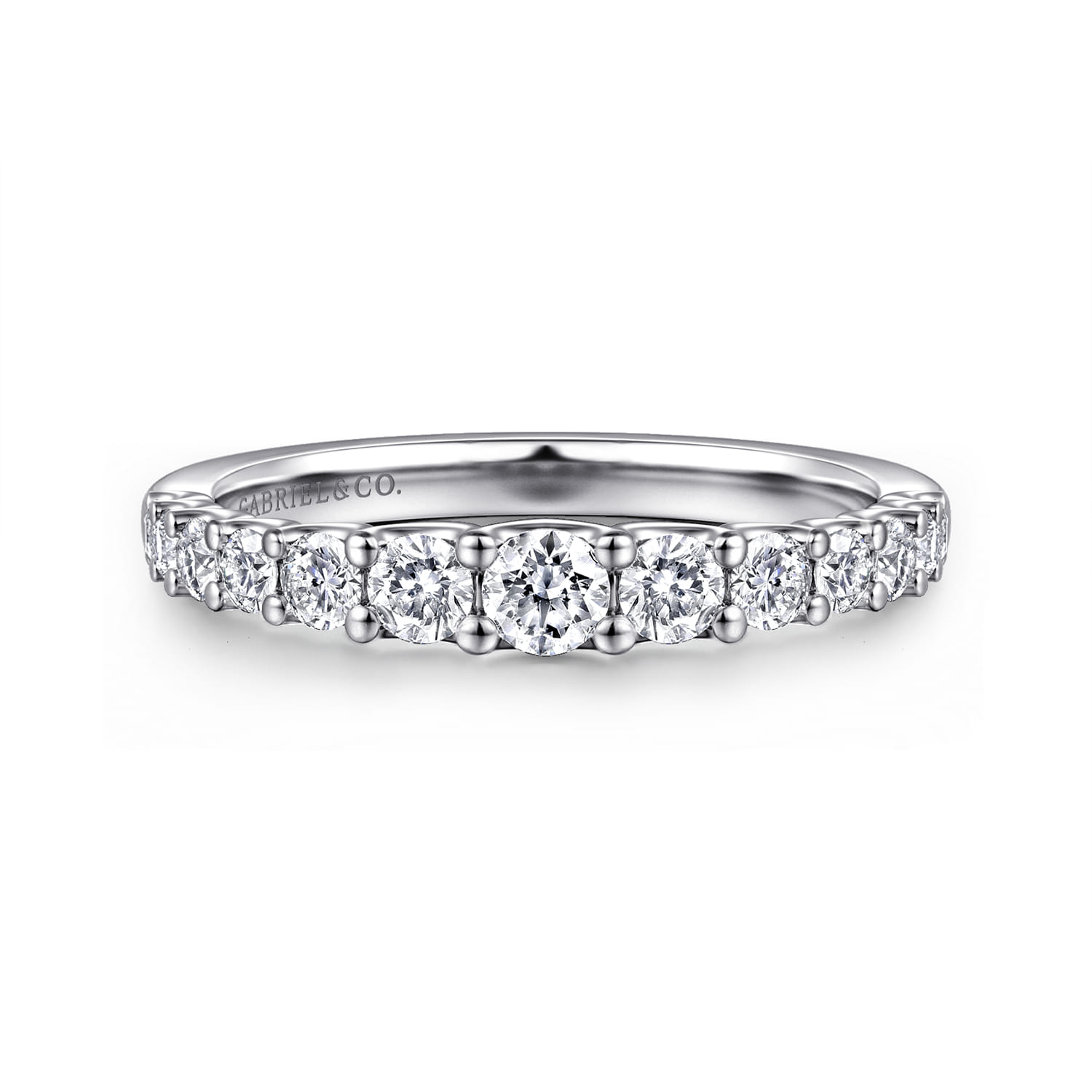 14K White Gold Diamond Wedding Band - 0.7 ct - Shot 1