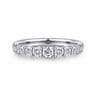 14K White Gold Diamond Wedding Band - 0.7 ct