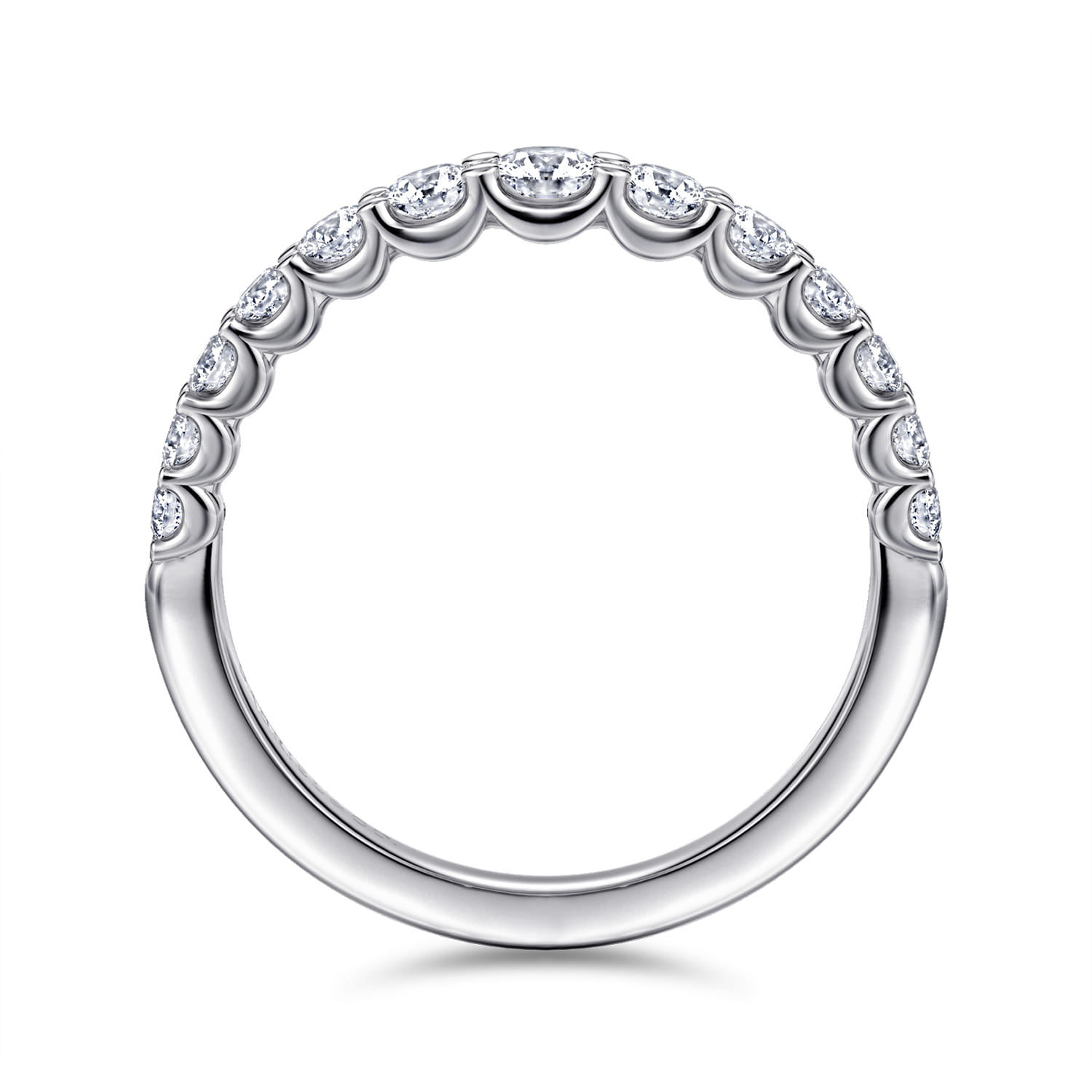 14K White Gold Diamond Wedding Band - 0.7 ct - Shot 2