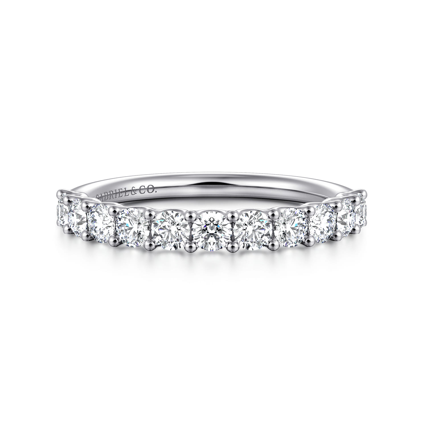 14K White Gold Diamond Wedding Band - 0.7 ct - Shot 1