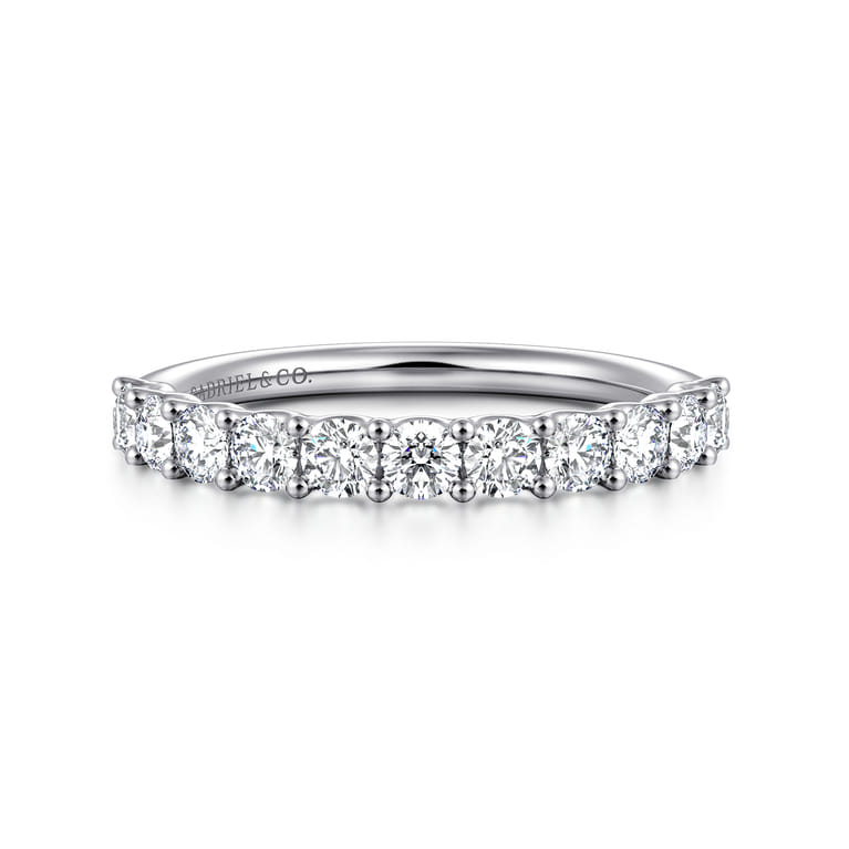 14K White Gold Diamond Wedding Band - 0.7 ct - Shot 1