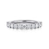 14K White Gold Diamond Wedding Band - 0.7 ct