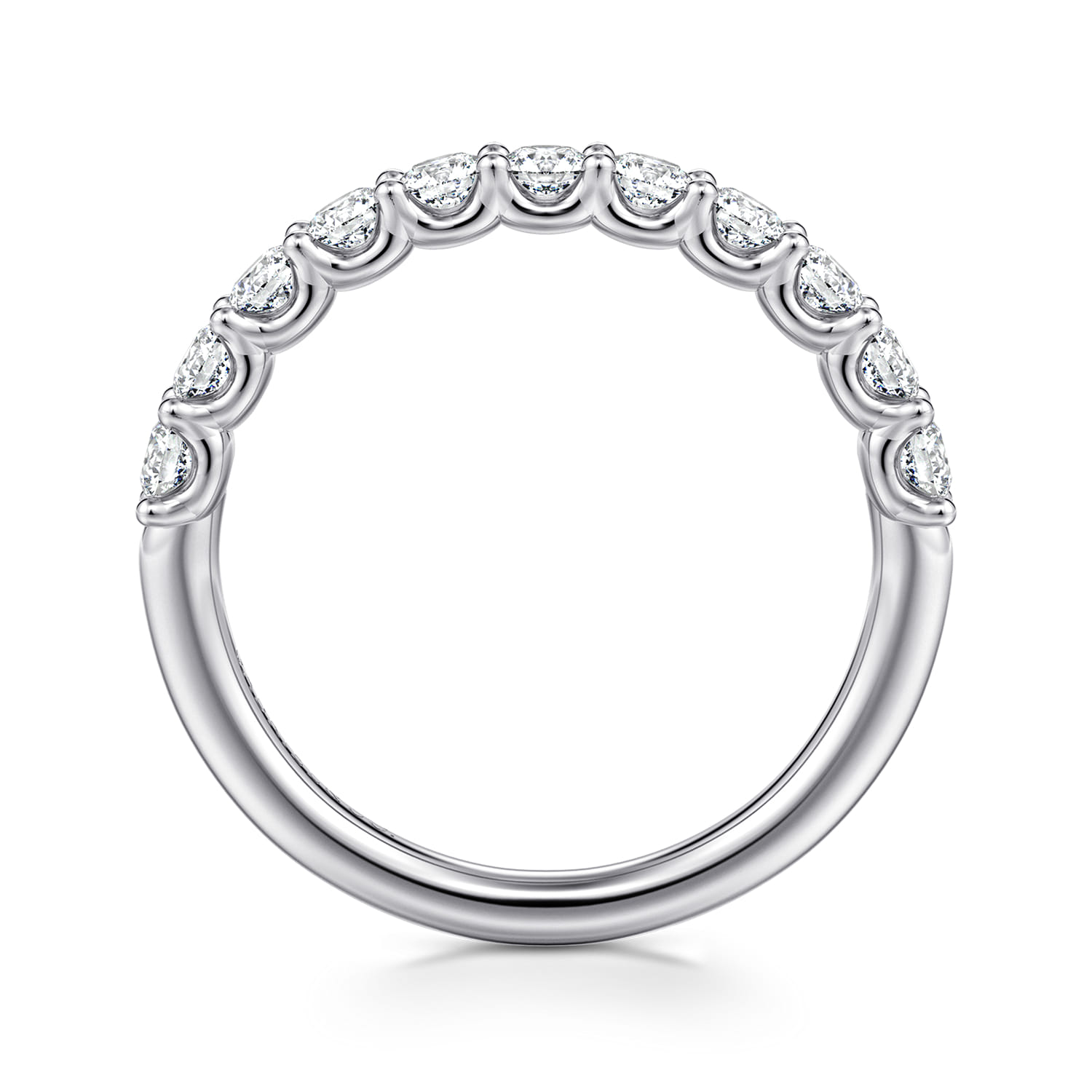 14K White Gold Diamond Wedding Band - 0.7 ct - Shot 2