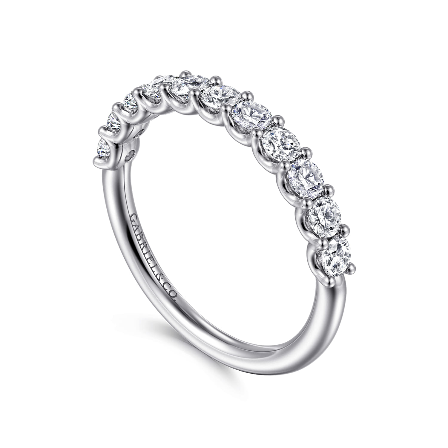 14K White Gold Diamond Wedding Band - 0.7 ct - Shot 3
