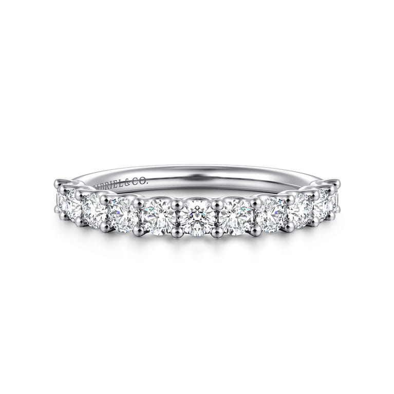 14K White Gold Diamond Wedding Band - 0.8 ct - Shot 1