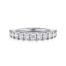 14K White Gold Diamond Wedding Band - 0.8 ct