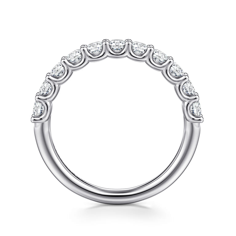 14K White Gold Diamond Wedding Band - 0.8 ct - Shot 2