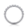 14K White Gold Diamond Wedding Band - 0.8 ct