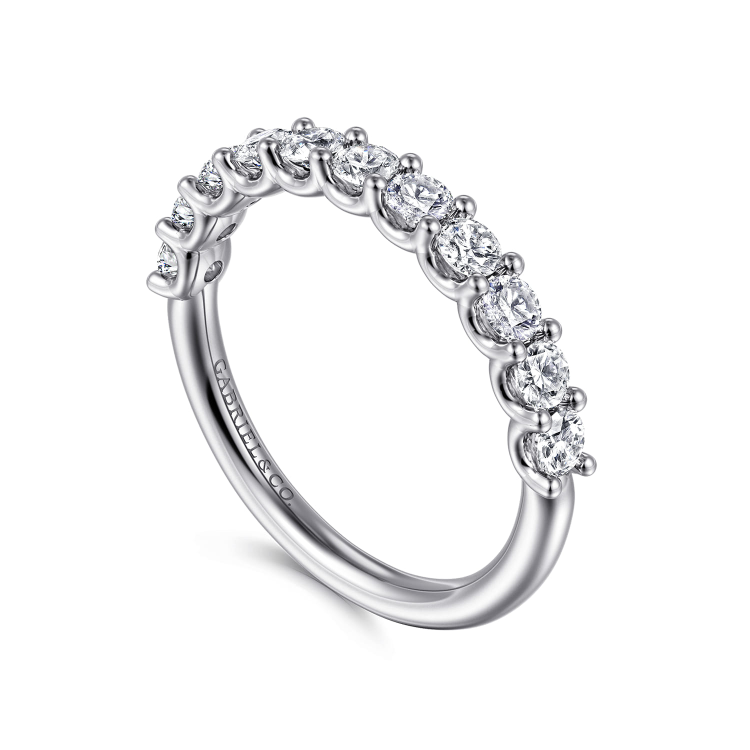 14K White Gold Diamond Wedding Band - 0.8 ct - Shot 3