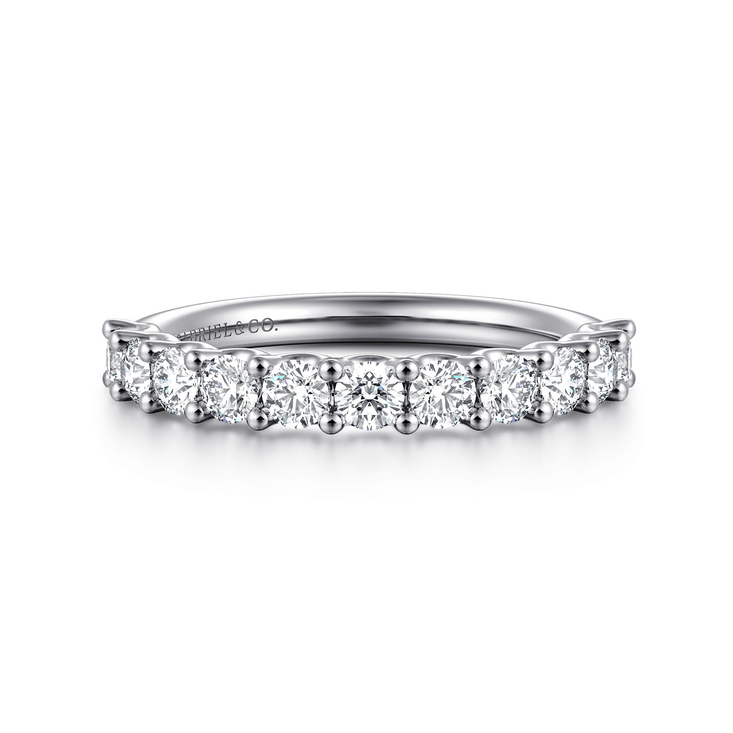 14K White Gold Diamond Wedding Band - 0.9 ct - Shot 1