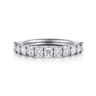 14K White Gold Diamond Wedding Band - 0.9 ct