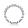 14K White Gold Diamond Wedding Band - 0.9 ct