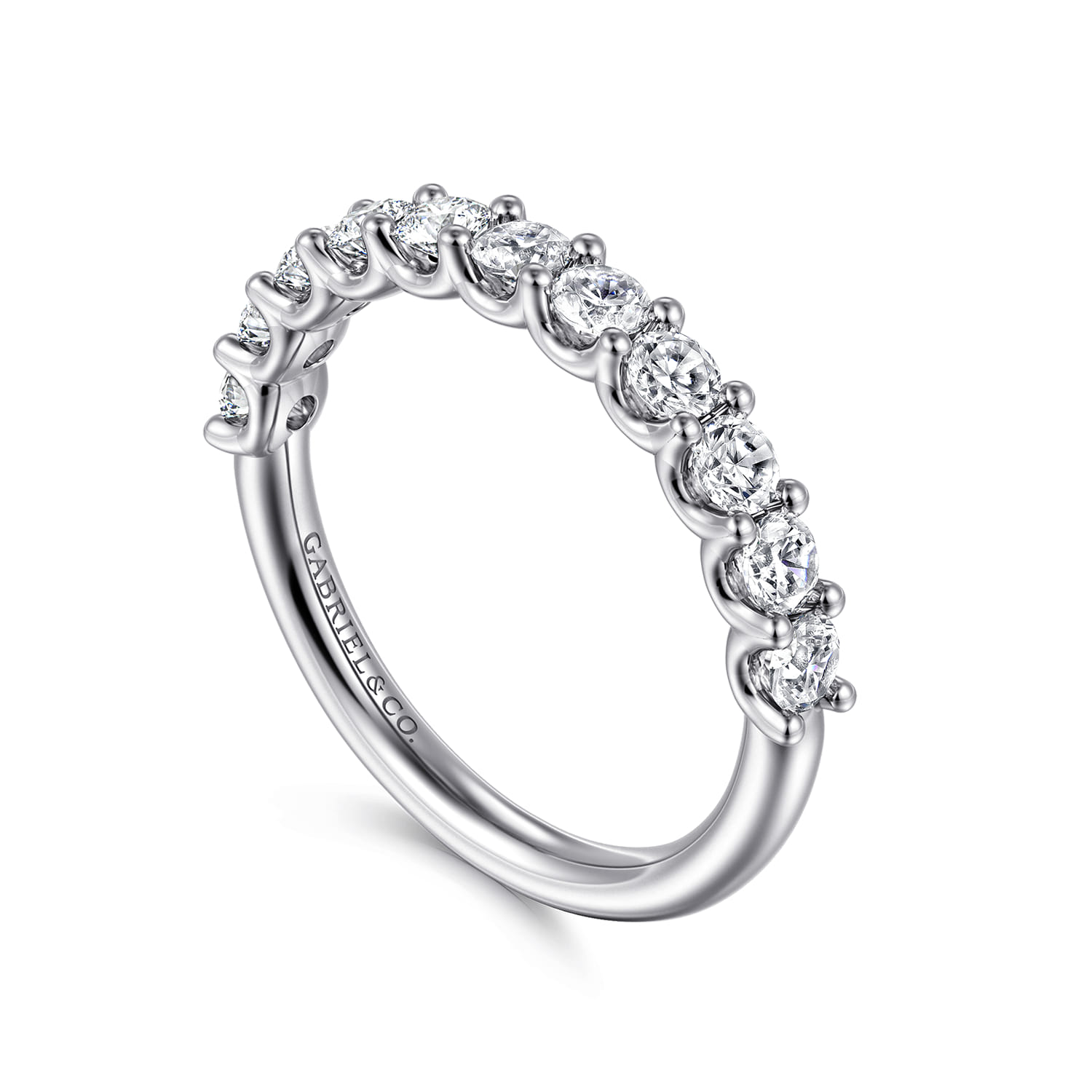 14K White Gold Diamond Wedding Band - 0.9 ct - Shot 3