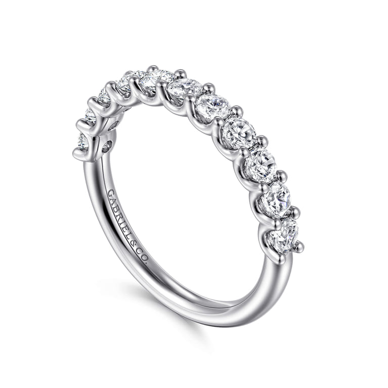 14K White Gold Diamond Wedding Band - 0.9 ct - Shot 3