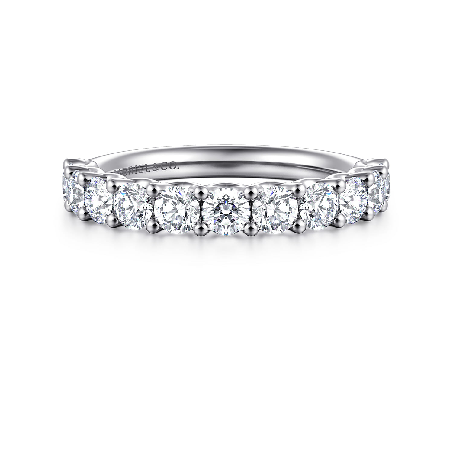 14K White Gold Diamond Wedding Band - 1.2 ct - Shot 1