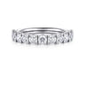 14K White Gold Diamond Wedding Band - 1.2 ct