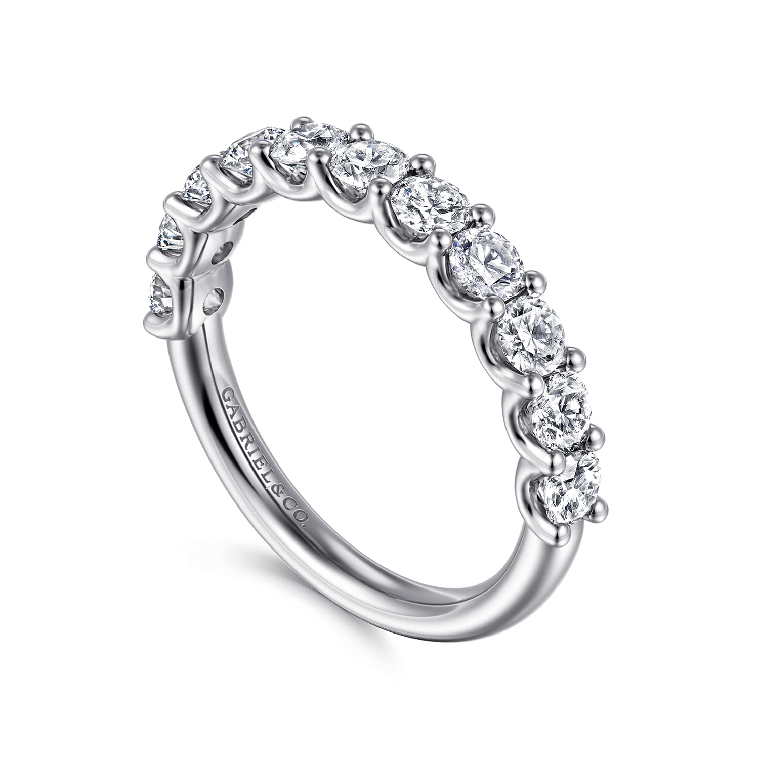14K White Gold Diamond Wedding Band - 1.2 ct - Shot 3