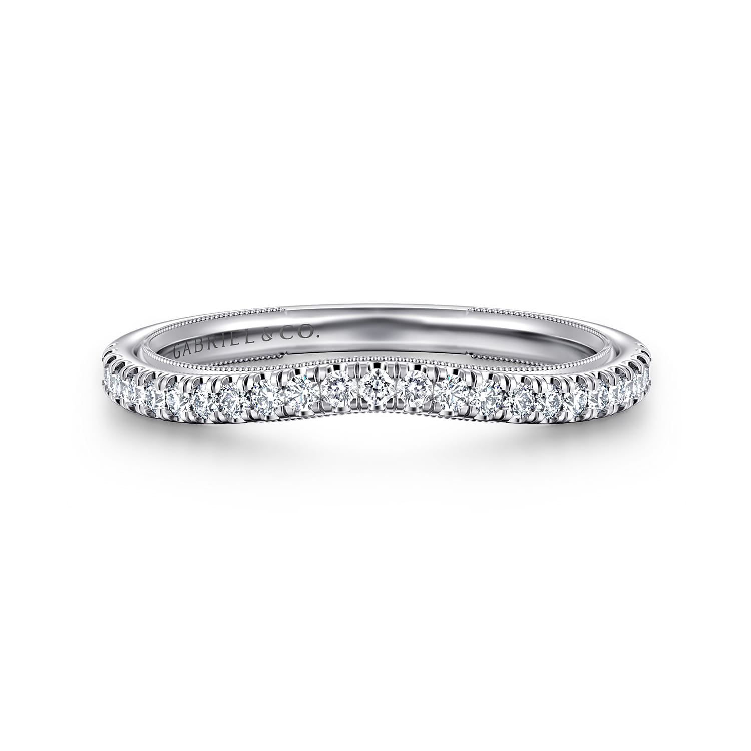 14K White Gold Diamond Wedding Band - 0.19 ct - Shot 1
