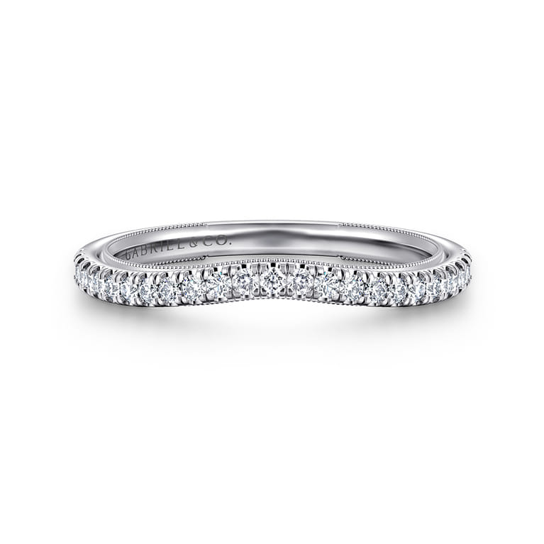 14K White Gold Diamond Wedding Band - 0.19 ct - Shot 1
