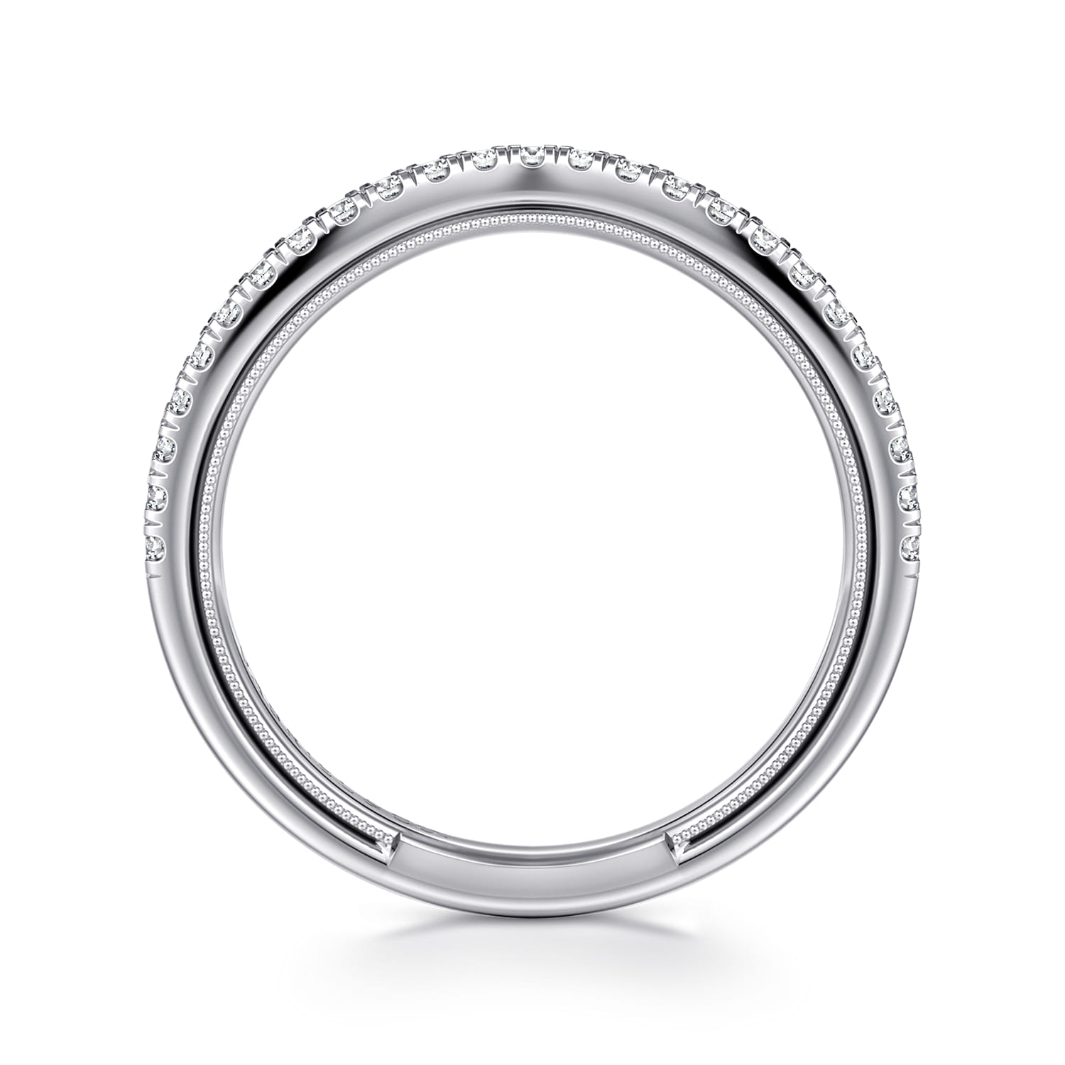 14K White Gold Diamond Wedding Band - 0.19 ct - Shot 2