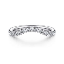 14K White Gold Diamond Wedding Band