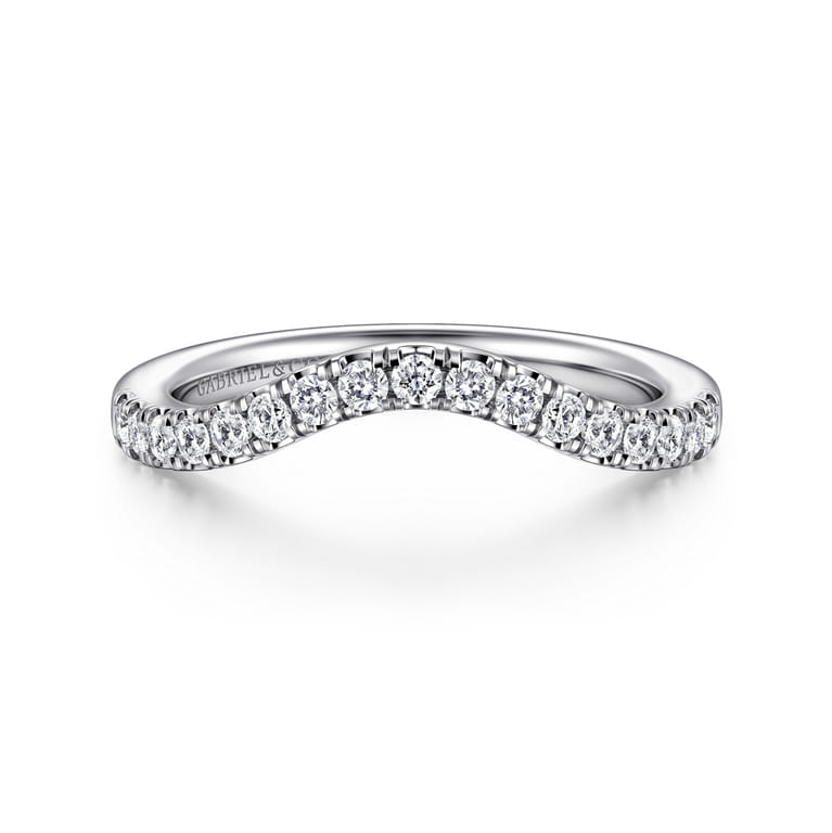 14K White Gold Diamond Wedding Band - 0.3 ct - Shot 1