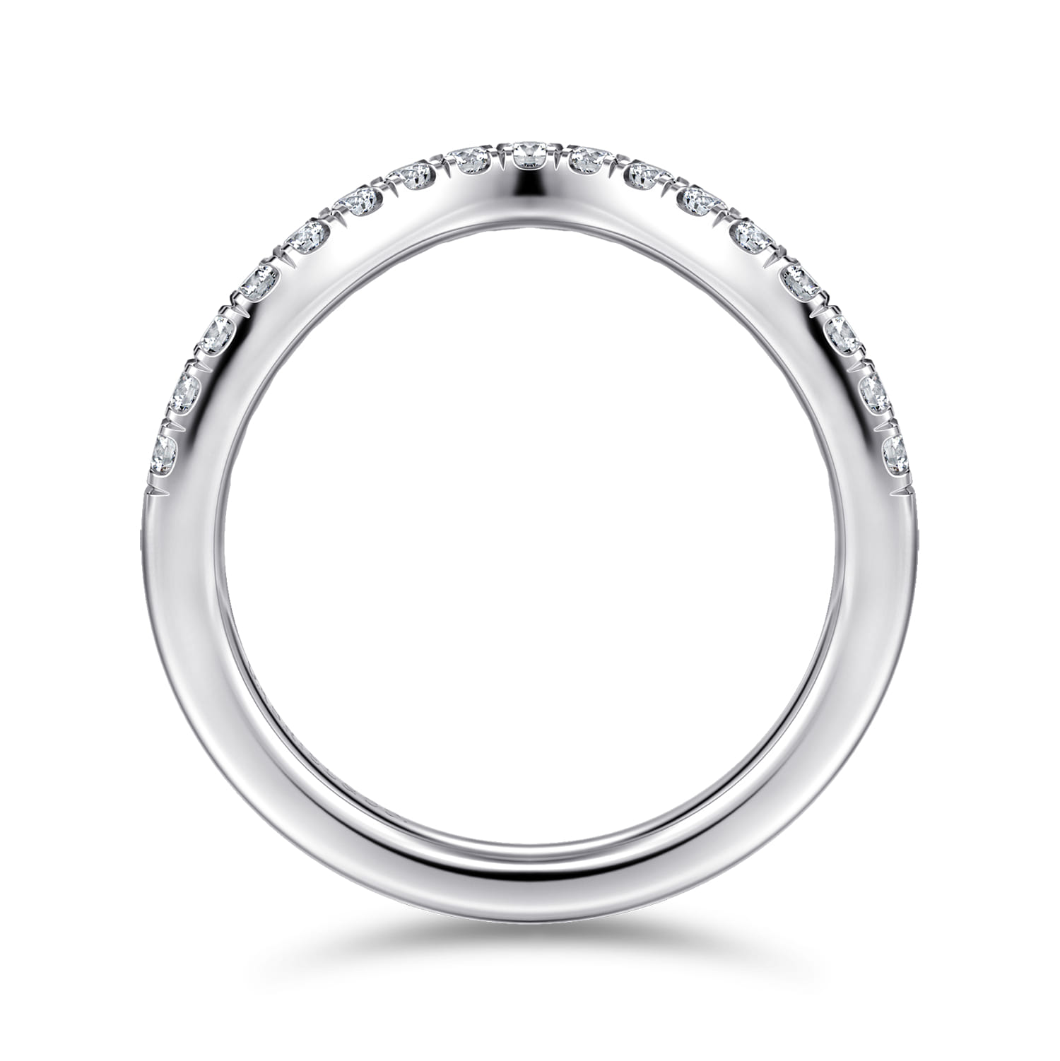 14K White Gold Diamond Wedding Band - 0.3 ct - Shot 2