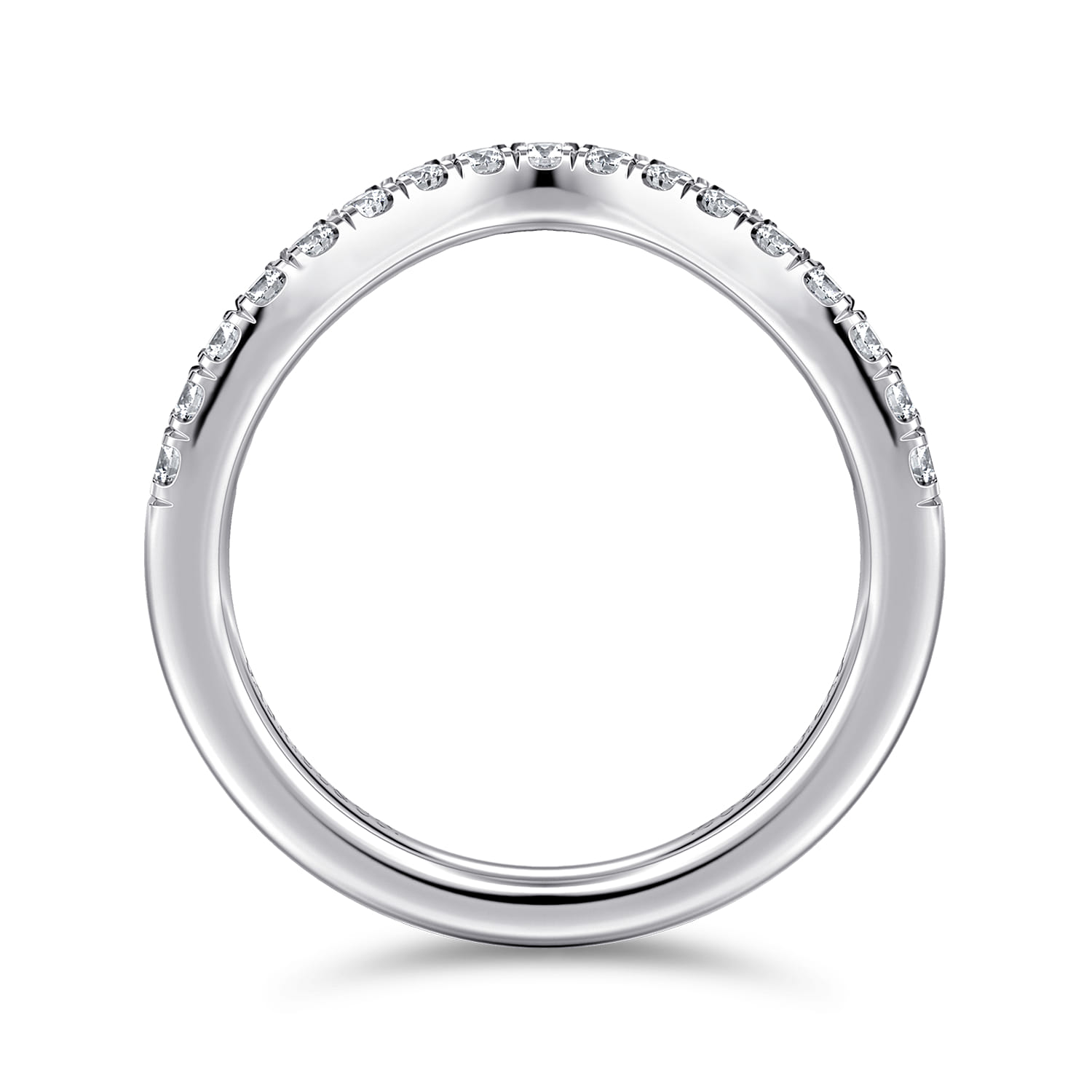 14K White Gold Diamond Wedding Band - 0.3 ct - Shot 2