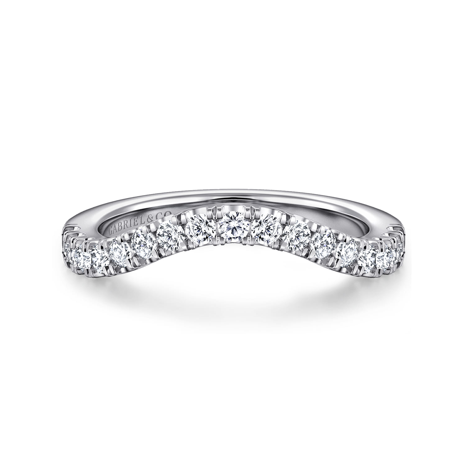 14K White Gold Diamond Wedding Band - 0.4 ct - Shot 1