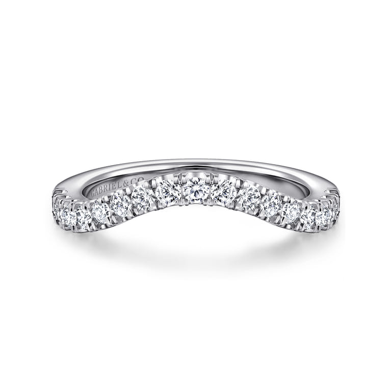 14K White Gold Diamond Wedding Band - 0.4 ct - Shot 1