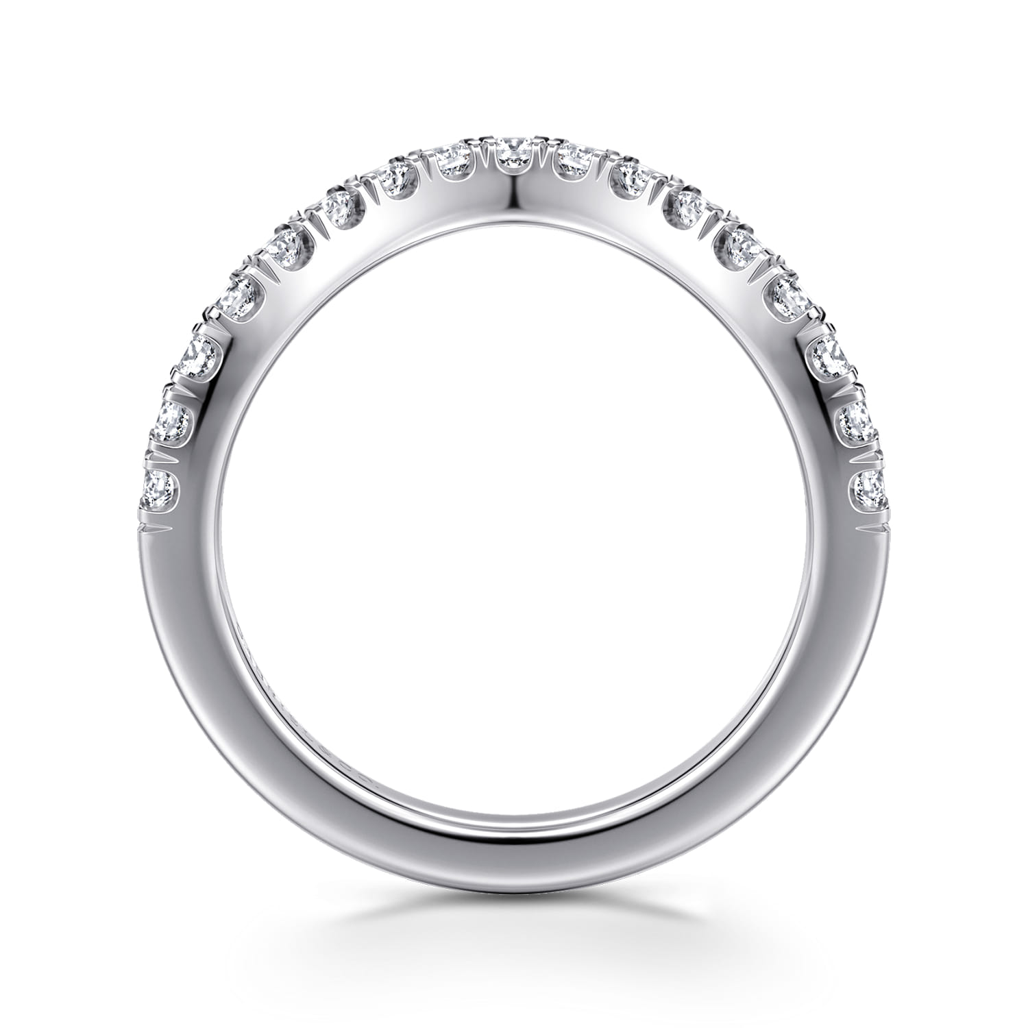 14K White Gold Diamond Wedding Band - 0.4 ct - Shot 2